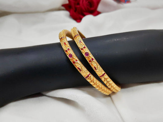 1 Gram Gold Plated Traditional Bangles for Women
