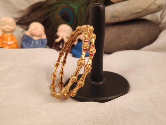1 Gram Gold Plated Traditional Bangles for Women