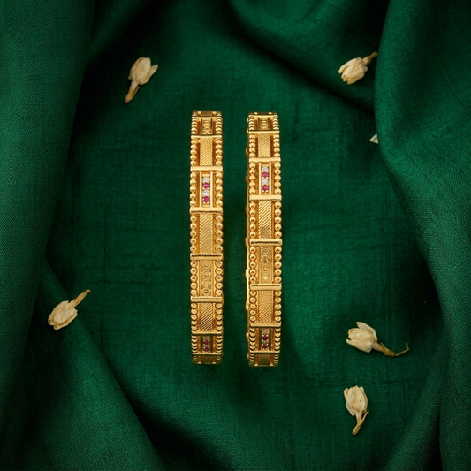 1 Gram Gold Plated Traditional Bangles for Women