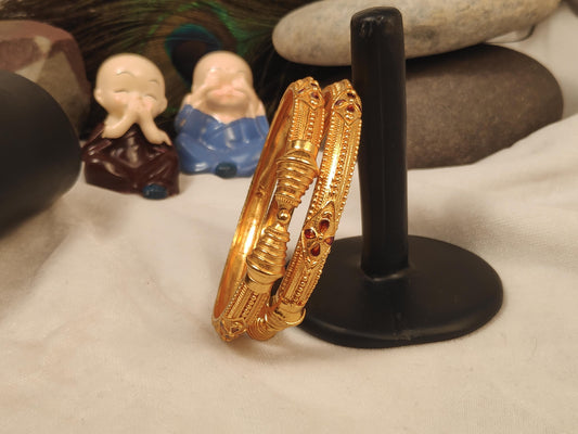 1 Gram Gold Plated Traditional Bangles for Women