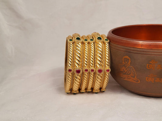 1 Gram Gold-Plated Brass Rajasthani Bangles