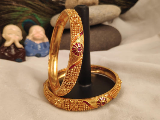 1 Gram Gold Plated Traditional Bangles for Women