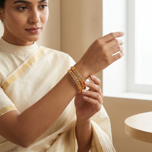 1 Gram Gold Plated Traditional Bangles for Women