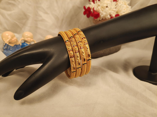 1 Gram Gold Plated Traditional Bangles for Women