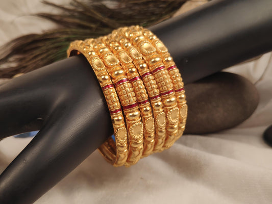 1 Gram Gold Plated Traditional Bangles for Women