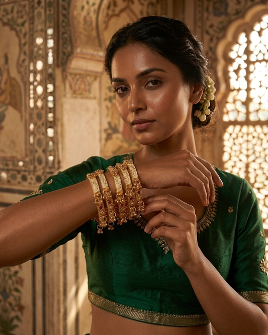 1 Gram Gold Plated Traditional Bangles for Women