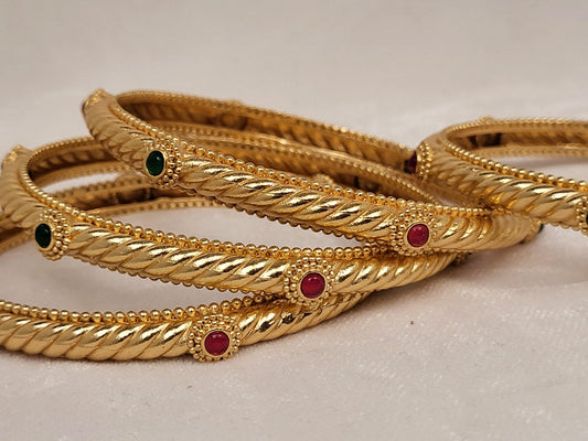 1 Gram Gold-Plated Brass Rajasthani Bangles