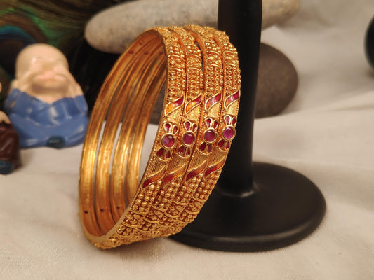 1 Gram Gold Plated Traditional Bangles for Women