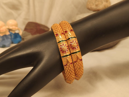 1 Gram Gold Plated Traditional Bangles for Women