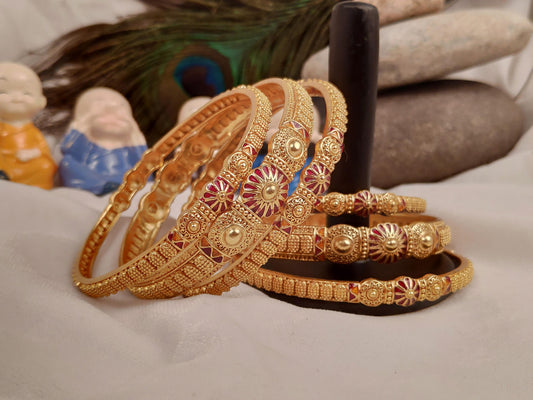 1 Gram Gold Plated Traditional Bangles for Women