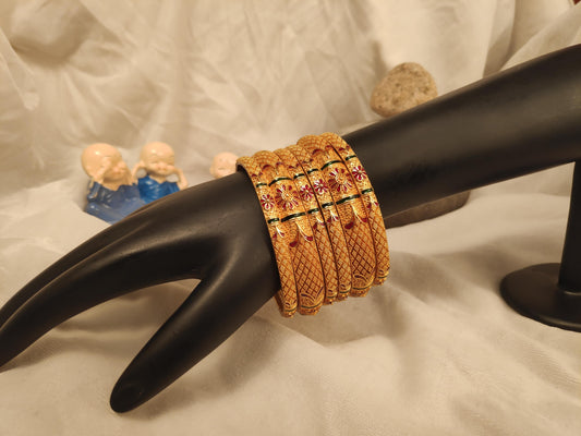 1 Gram Gold Plated Traditional Bangles for Women