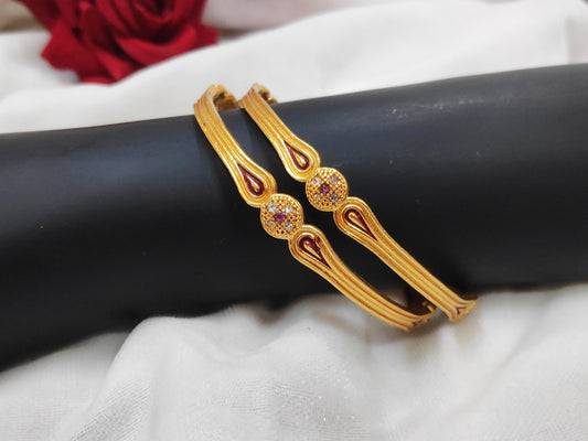 1 Gram Gold Plated Traditional Bangles for Women