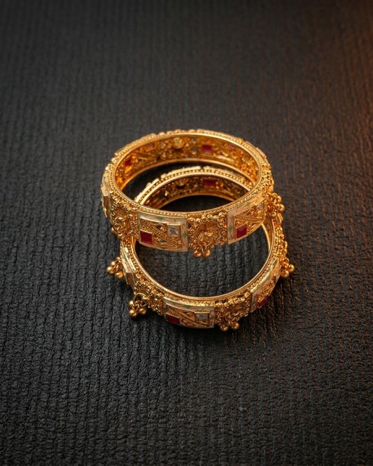 1 Gram Gold Plated Traditional Bangles for Women