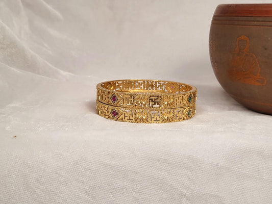 1 Gram Gold-Plated Brass Rajasthani Bangles