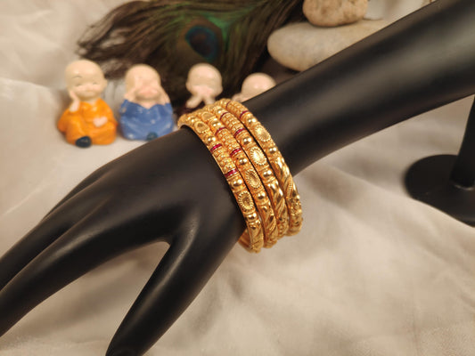 1 Gram Gold Plated Traditional Bangles for Women