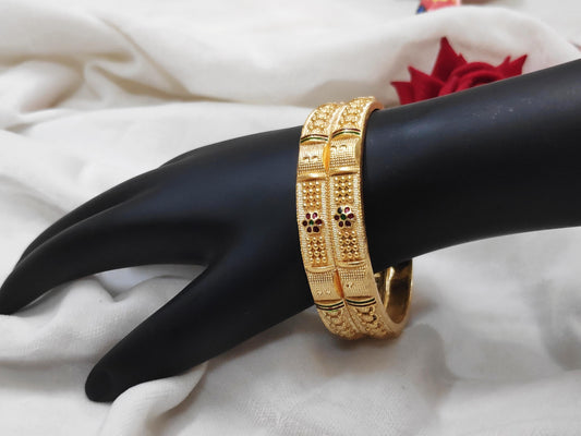 1 Gram Gold Plated Traditional Bangles for Women