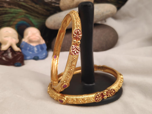 1 Gram Gold Plated Traditional Bangles for Women