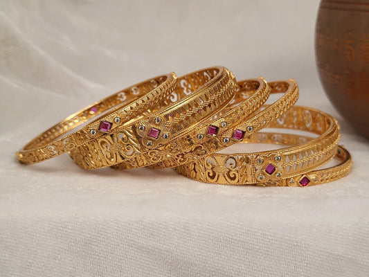 1 Gram Gold-Plated Brass Rajasthani Bangles