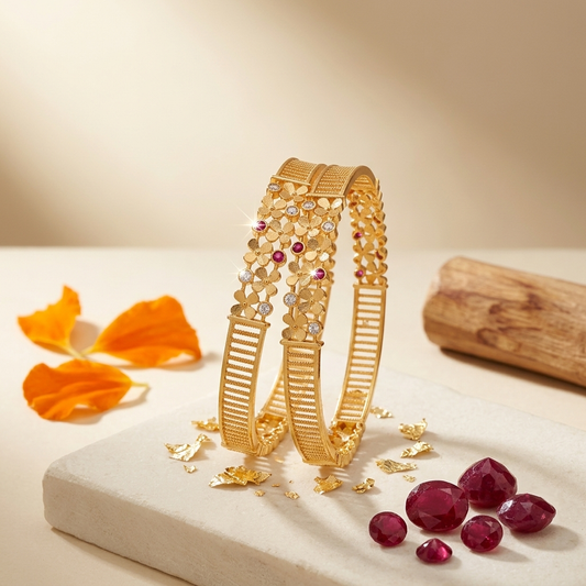 1 Gram Gold Plated Traditional Bangles for Women