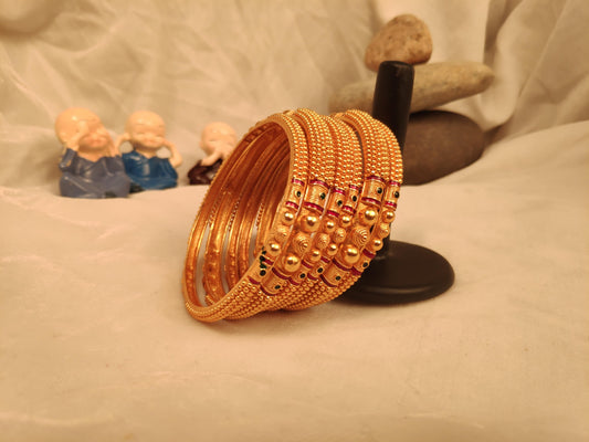 1 Gram Gold Plated Traditional Bangles for Women