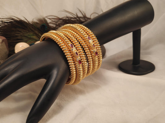 1 Gram Gold Plated Traditional Bangles for Women