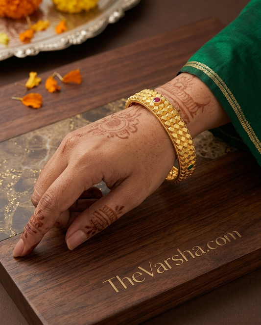 1 Gram Gold Plated Traditional Bangles for Women