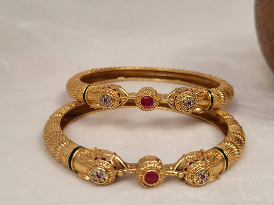 1 Gram Gold-Plated Brass Rajasthani Bangles