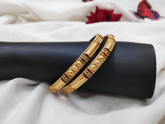 1 Gram Gold Plated Traditional Bangles for Women