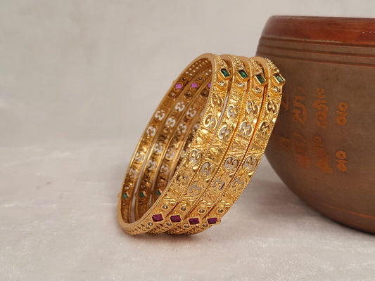 1 Gram Gold-Plated Brass Rajasthani Bangles