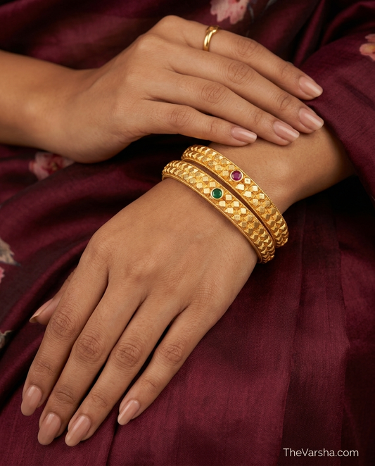 1 Gram Gold Plated Traditional Bangles for Women