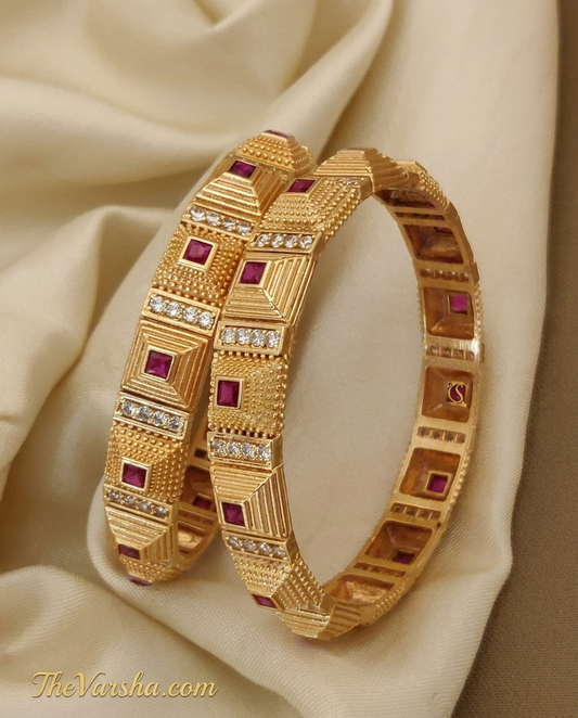 1 Gram Gold Plated Traditional Bangles for Women