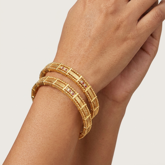 1 Gram Gold Plated Traditional Bangles for Women