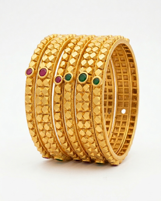 1 Gram Gold Plated Traditional Bangles for Women