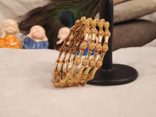 1 Gram Gold Plated Traditional Bangles for Women
