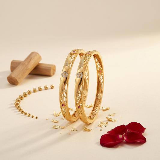 1 Gram Gold Plated Traditional Bangles for Women