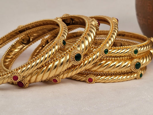 1 Gram Gold-Plated Brass Rajasthani Bangles