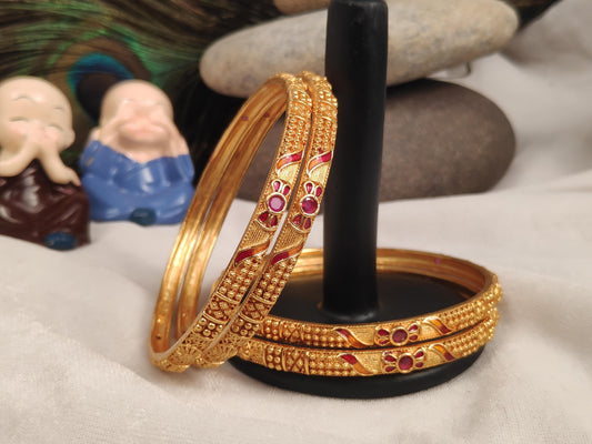 1 Gram Gold Plated Traditional Bangles for Women