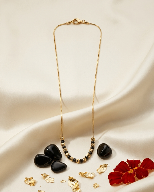 Gold-Plated Alternating Bead Mangalsutra
