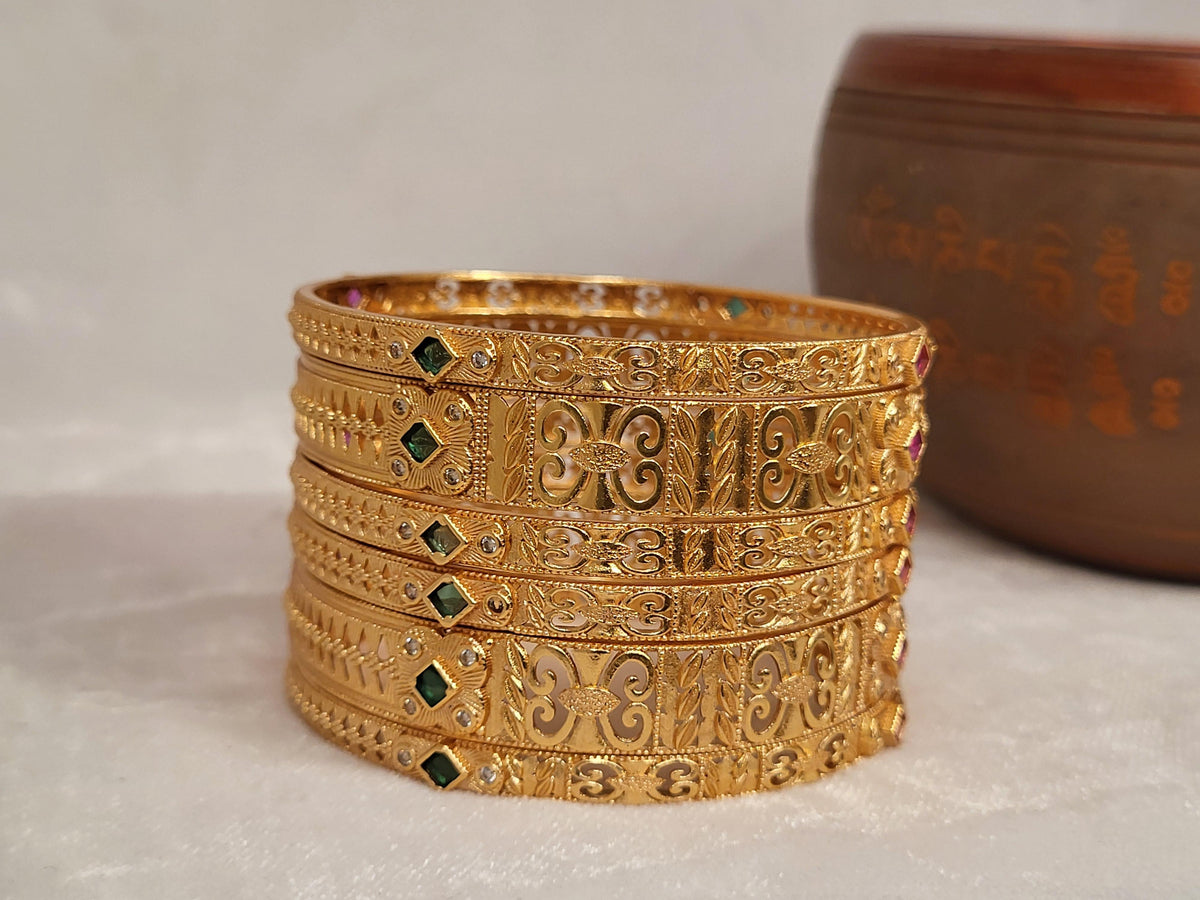 1 Gram Gold-Plated Brass Rajasthani Bangles