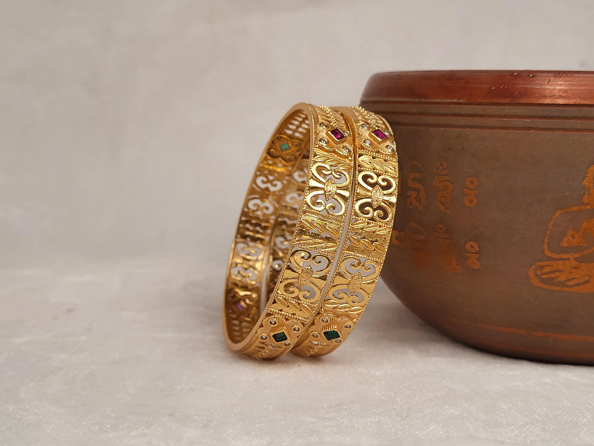 1 Gram Gold-Plated Brass Rajasthani Bangles