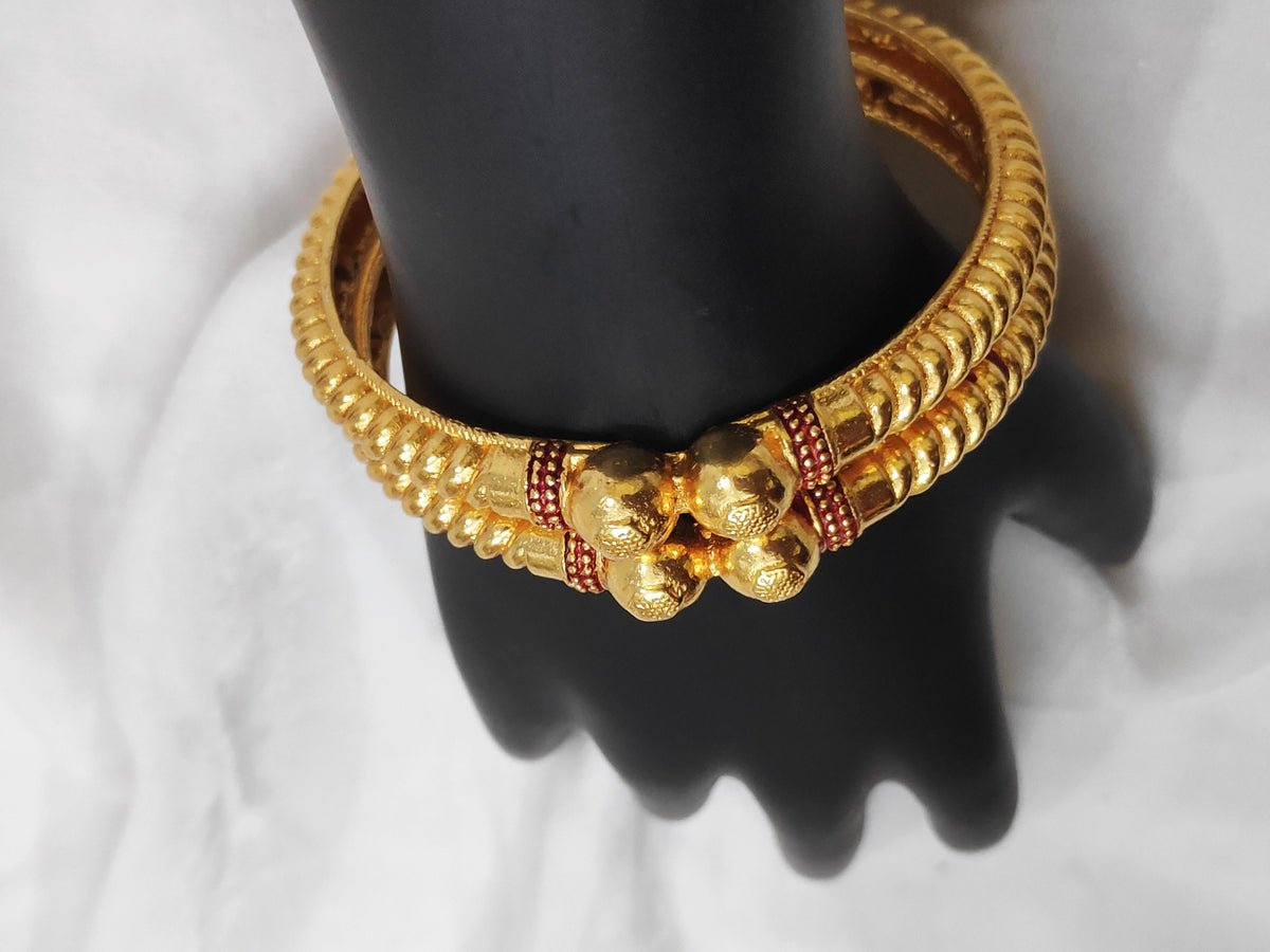 1 Gram Gold-Plated Brass Rajasthani Bangles