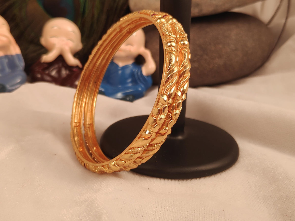 1 Gram Gold Plated Traditional Bangles for Women