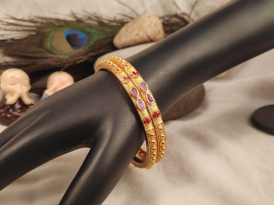 1 Gram Gold Plated Traditional Bangles for Women