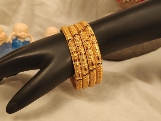 1 Gram Gold Plated Traditional Bangles for Women