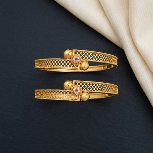1 Gram Gold Plated Traditional Bangles for Women