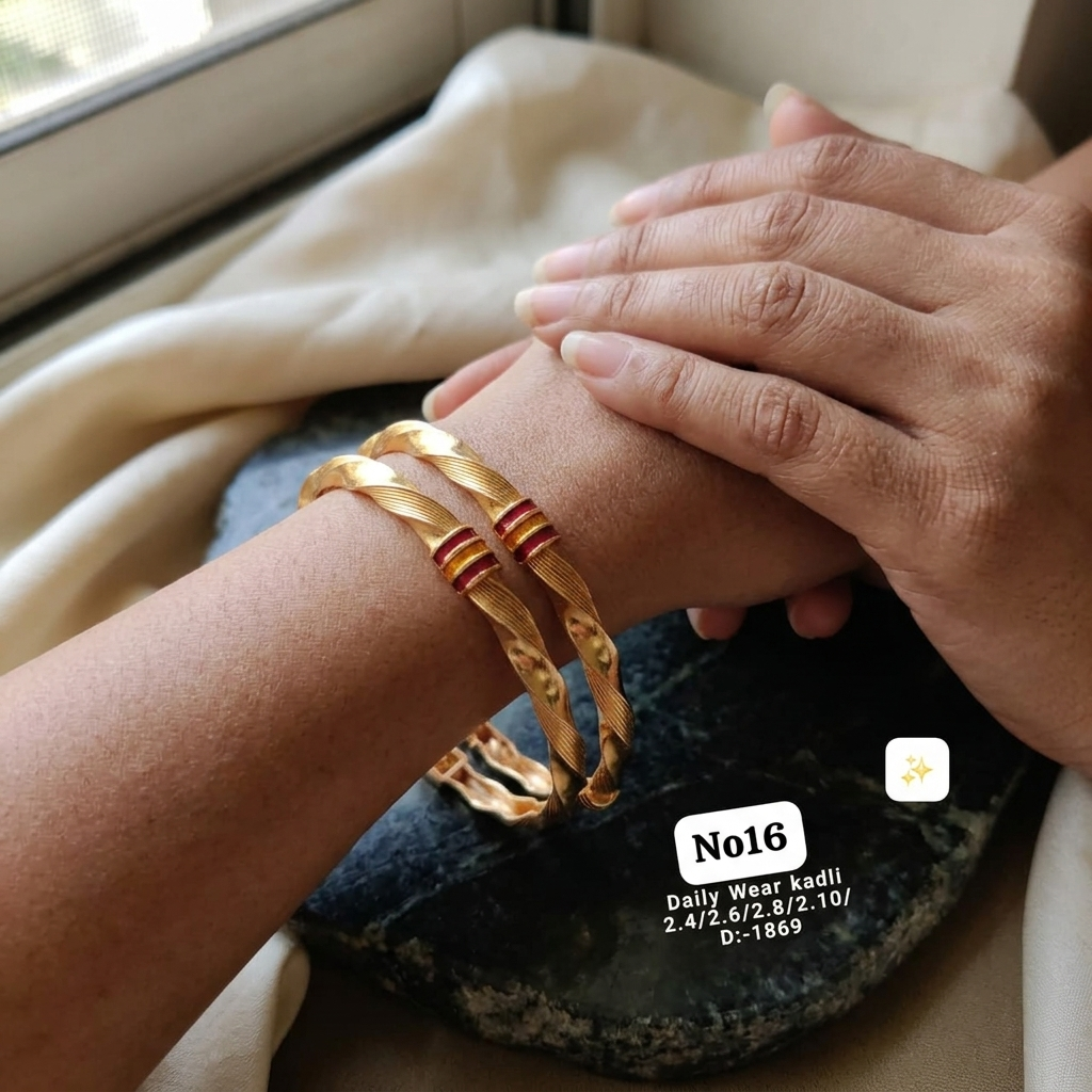 1 Gram Gold Plated Traditional Bangles for Women