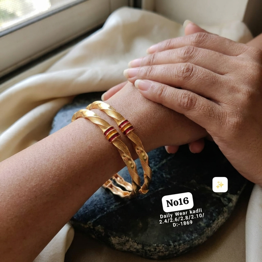 1 Gram Gold Plated Traditional Bangles for Women