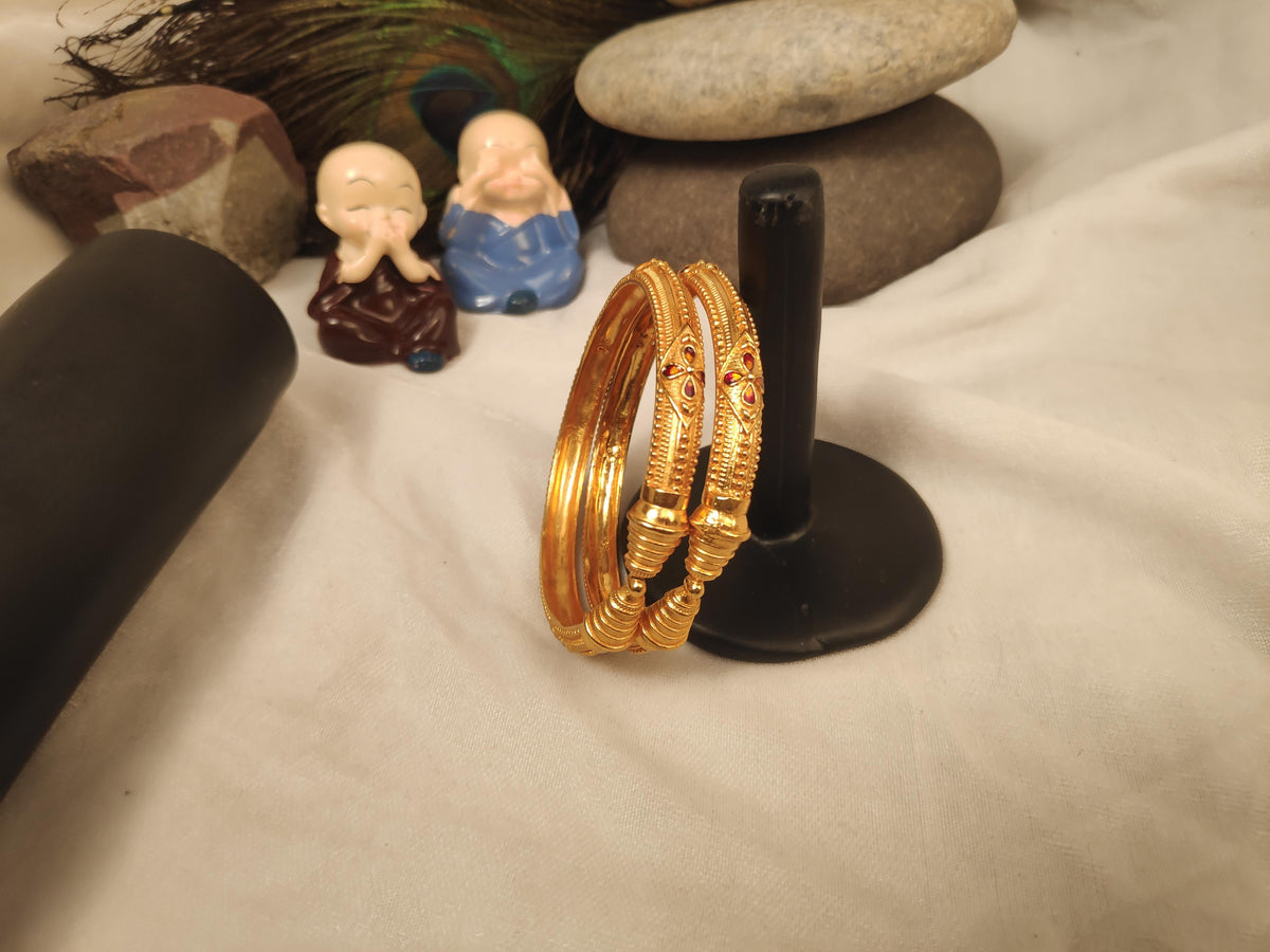 1 Gram Gold Plated Traditional Bangles for Women