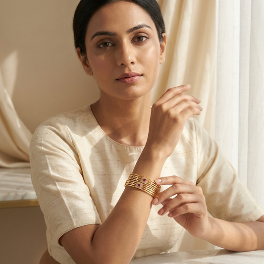 1 Gram Gold Plated Traditional Bangles for Women