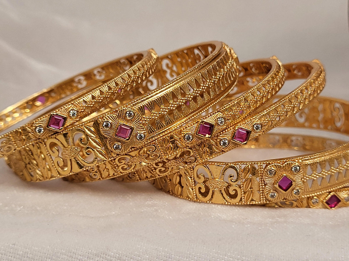 1 Gram Gold-Plated Brass Rajasthani Bangles